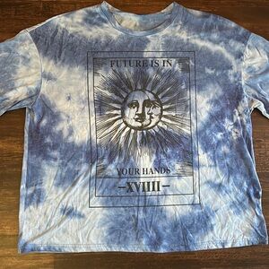 Blue and white tie dye shirt